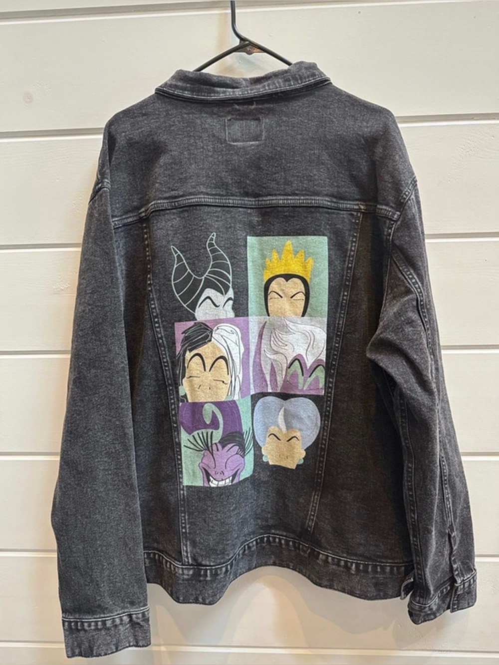 Disney Villains Black Denim Jacket 3XL Plus Size NEW